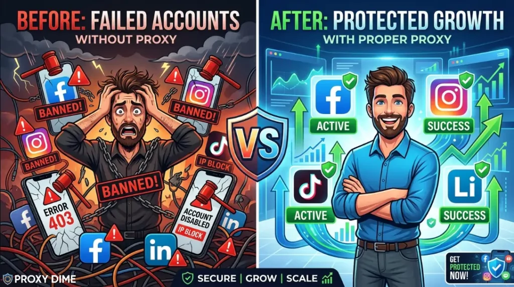 Before and After Using Proxy