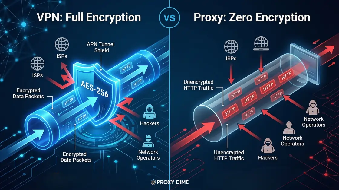 Encryption Comparision Between VPN and Proxy