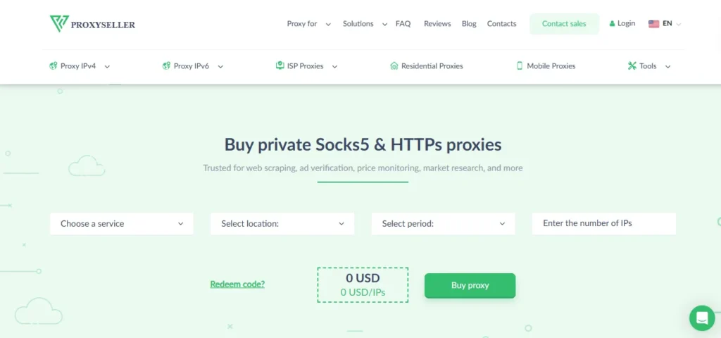Proxy Seller Homepage
