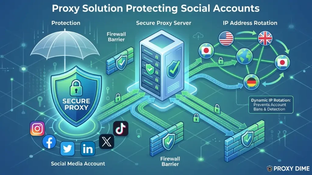 Proxy Solution Protecting Social Accounts