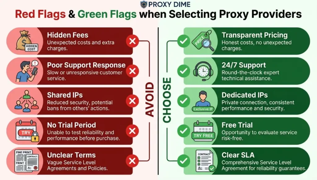 Red Flags & Green Flags When Selecting Proxy Providers