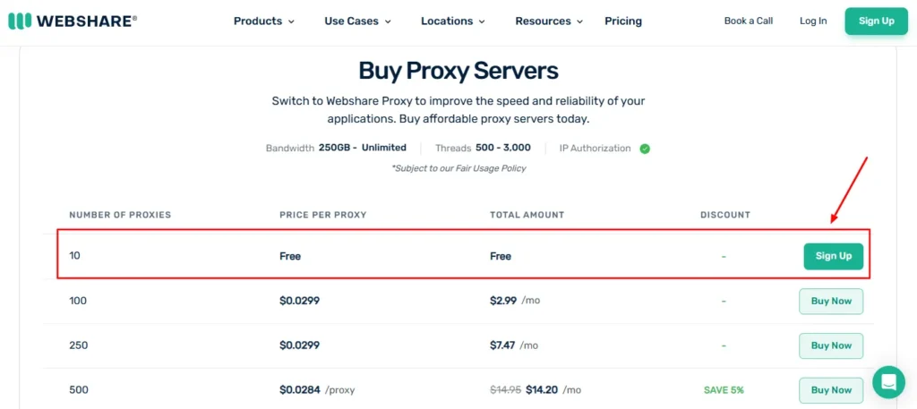 Webshare - 10 Permanent Free Proxies